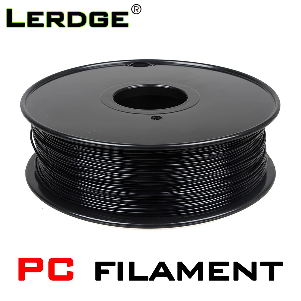 

LERDGE 3D-принтеры Филамент Поликарбонат 1,75 мм 1 кг катушку прочность Материал прозрачный белый поставки Черный расходные материалы