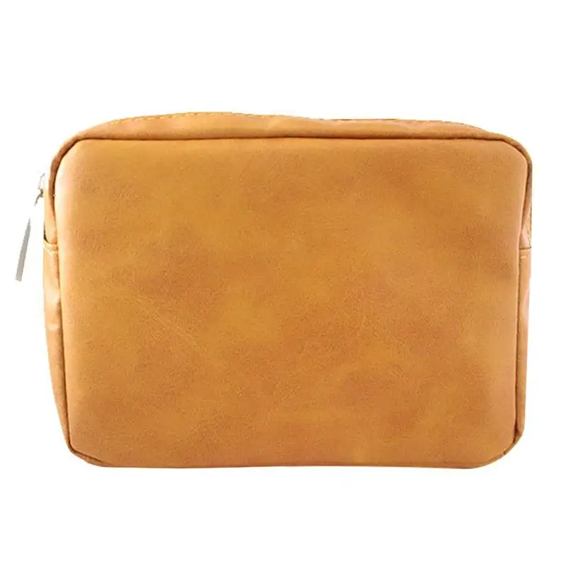 

1 Pc Multipurpose Data Cable Box Durable Simple PU Hard Drive Bag (Orange)