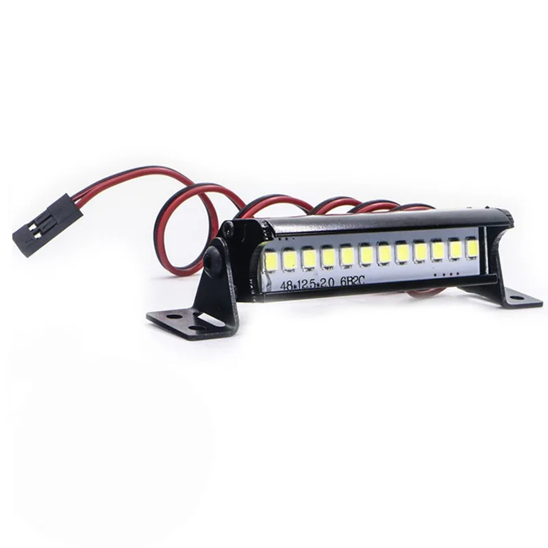 1Pcs RC 12 LED Light Bar Metal Roof Lamp for Traxxas SCX10 KM2 CC01 RC4WD D90 90046 90047 Crawlers 50Mm/1.97 inch | Игрушки и хобби