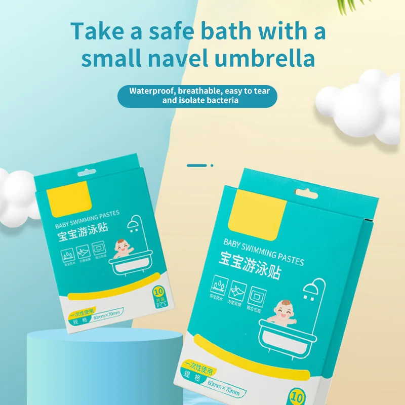Protector de ombligo transpirable para reci&eacute;n nacido, 10 Uds., resistente al agua, para ba&ntilde;o de beb&eacute;-0