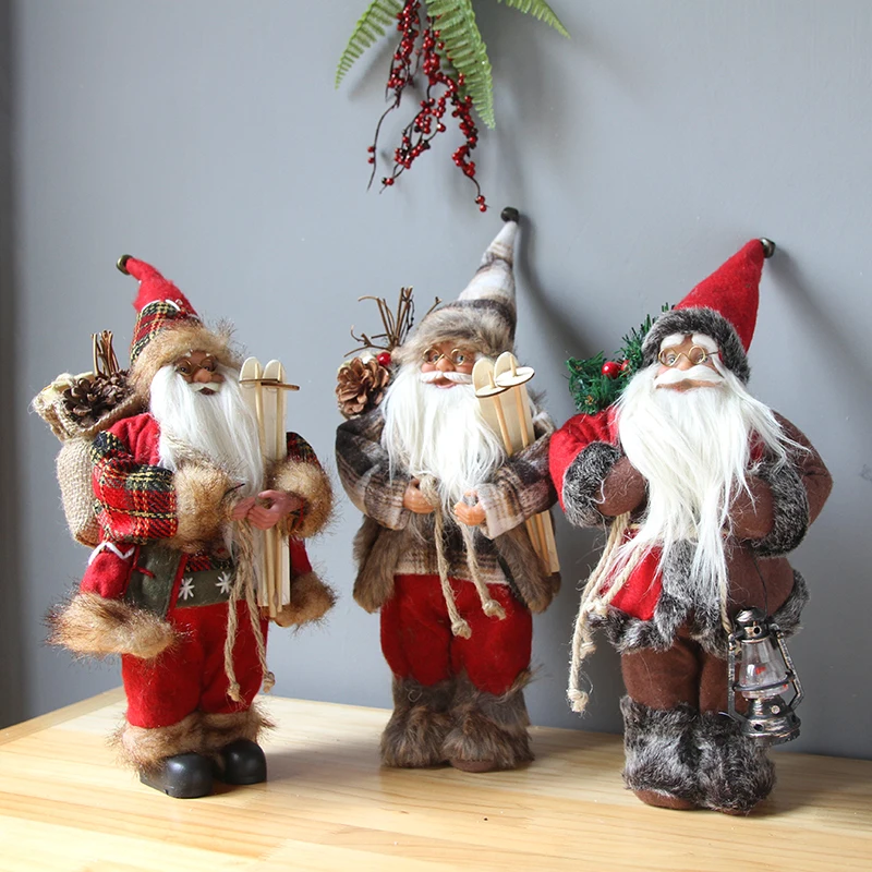 

[HHT] 38cm 50cm Christmas Decor European-style Desktop Ornaments Mini Santa Claus Snowman Doll Decoration Props Christmas Gift