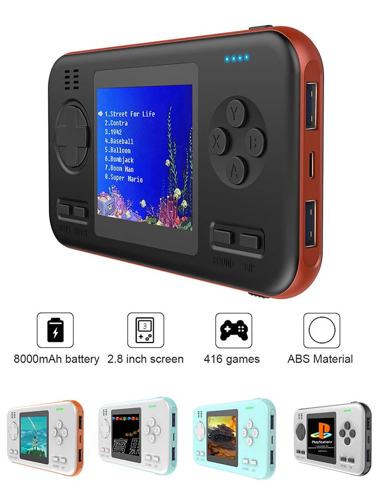 Ручной Gameplayer геймпад игровой автомат с 8000 мА/ч, Мощность банк фиксируемая фокусная фотокамера рыбий глаз с 416 футболки с принтами на тему классических игр игровая консоль для детей Подарки