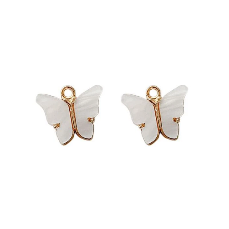 

10pcs/lot 13*15mm Acrylic butterfly Cute Charms pendant handmade For DIY Jewelry Making Accessory