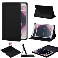 tablet case for archos core 101core 80 drop resistance pu leather folding stand pure black tablet cover case free stylus