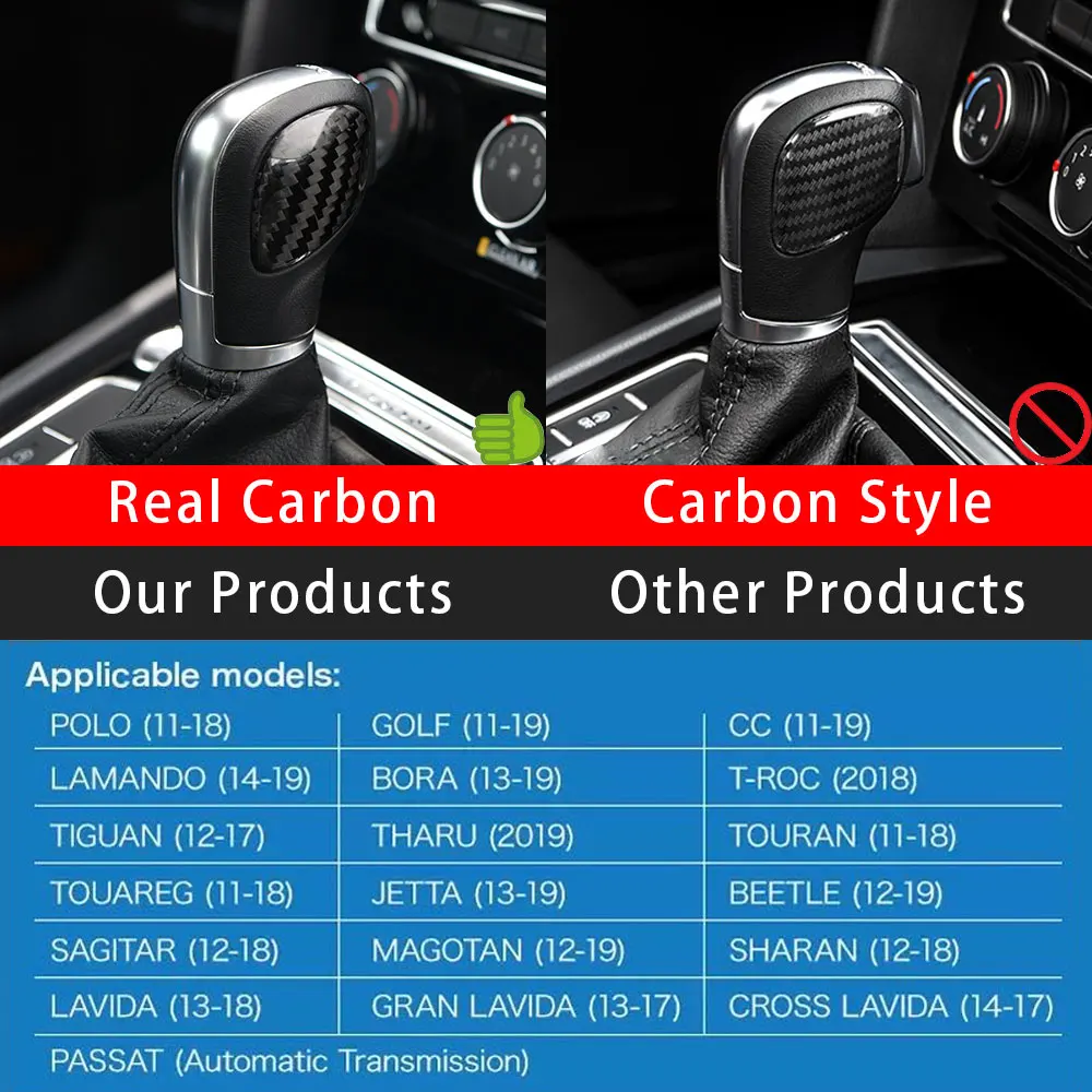 Автомобильная ручка переключения передач из углеродного волокна декоративная