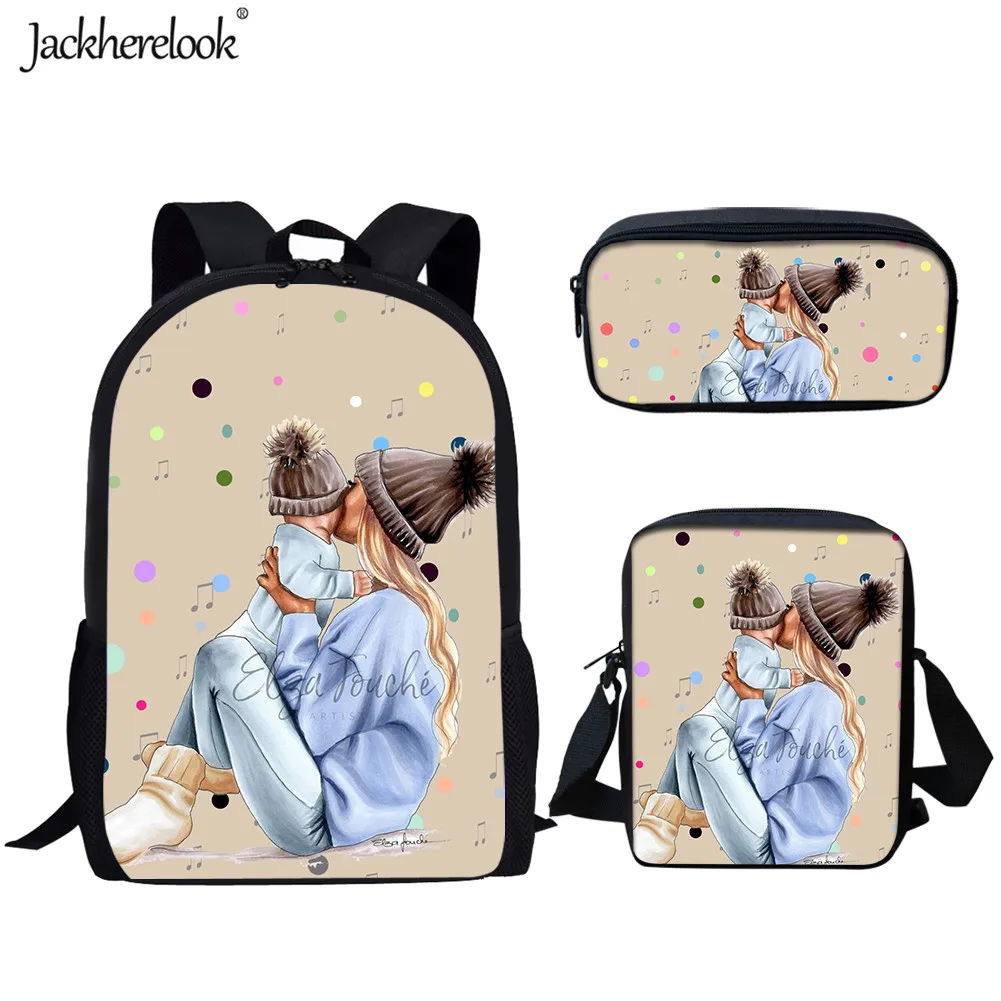 HMA491CEK Jackherelook 3 компл./шт. Школьные сумки супер мама печати ранец для детского сада Bookbag дети рюкзак для подростков мальчиков девочек - Цвет: HMA491CEK
