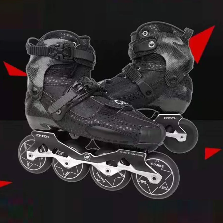 2019 поймать углеродное волокно Профессиональный Инлайн ролики для слалома