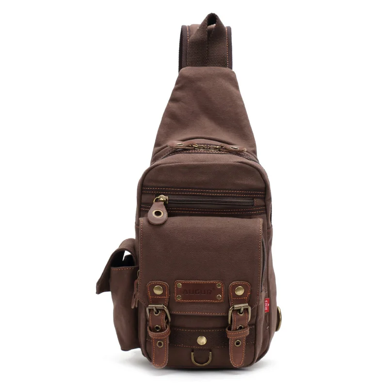 Men's Fashion Crossbody Bag Theftproof Canvas Chest Bags Casual High Quality Men Shoulder Bags Chest Waist Pack