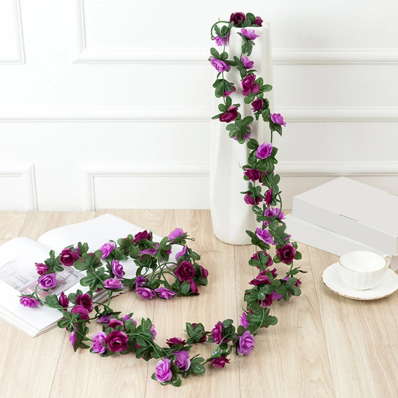 

Artificial Flower Garland For Wedding Home Room Decoration Spring Autumn Garden Arch Decor DIY Fake Flowers Vine