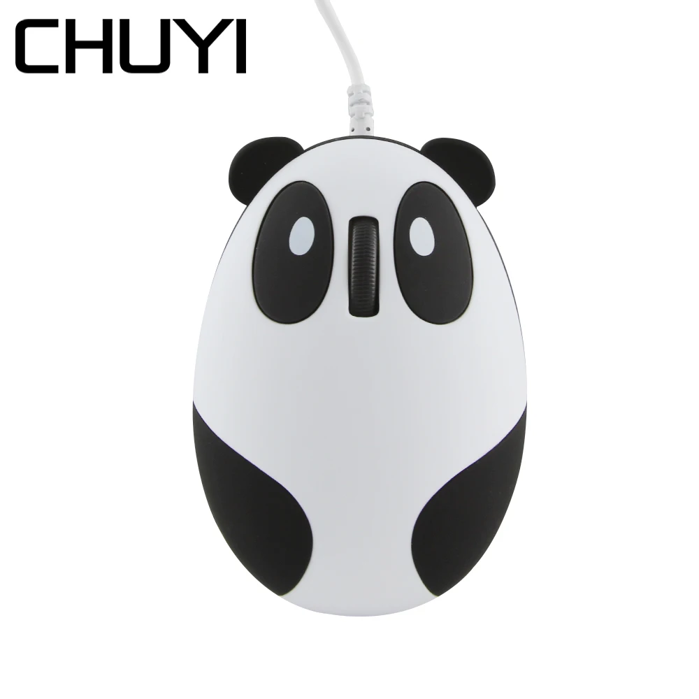 

CHUYI Cute Wired Mouse Mini Cartoon Panda Design Ergonomic Mause USB Office 1600 DPI Optical Girl Computer Mice For Laptop PC