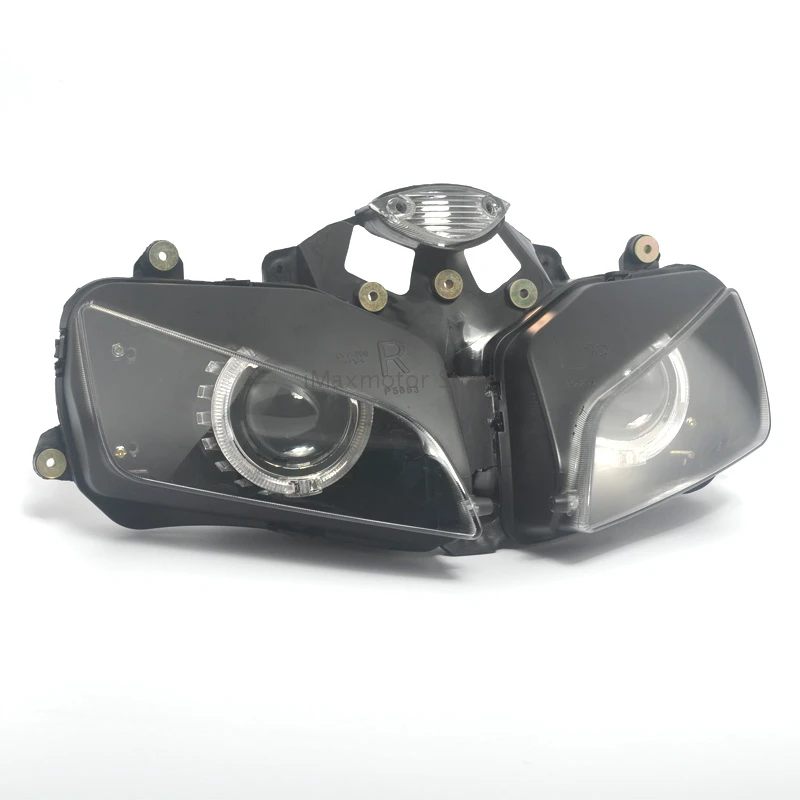 

Motorcycle HID Projector Conversion Headlight Assembly w/ LED White Angel Red Demon Eyes Headlamp For Honda CBR600RR F5 03-06