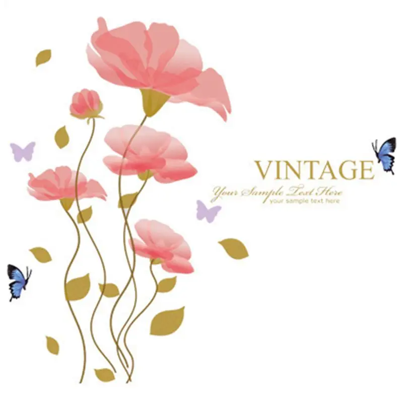 Живой Цветок стикер Настенная картина большого размера самоклеящиеся обои