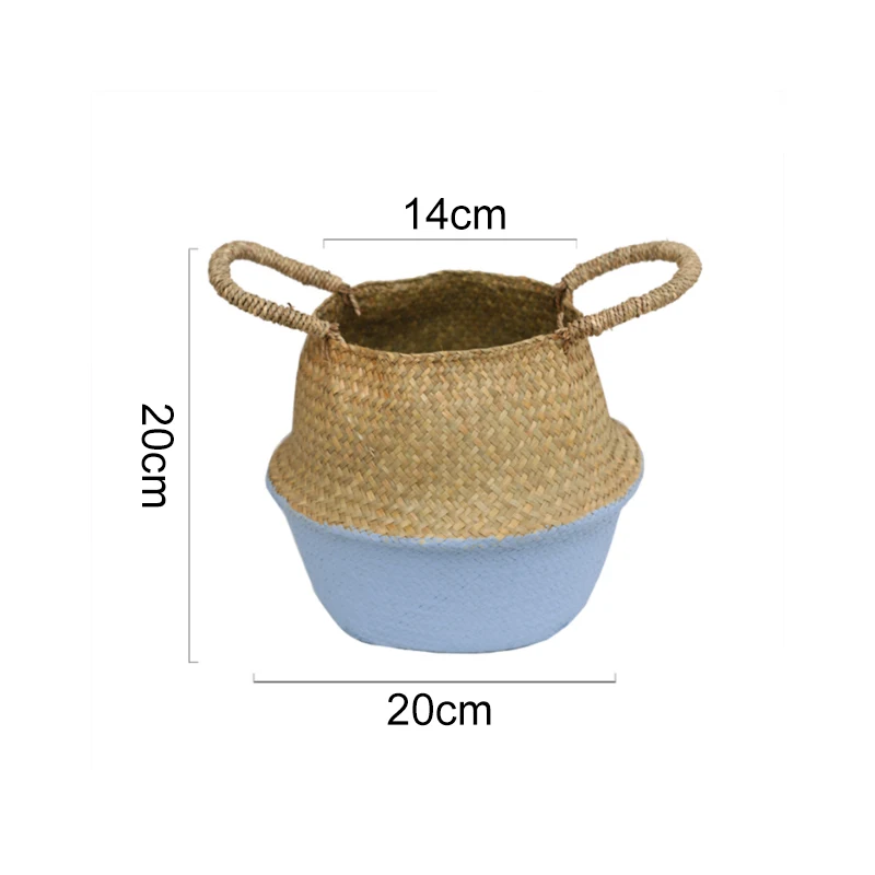 Laundry Basket YS191 Корзина из натурального водоросля складная корзина для белья бамбуковая плетеная корзина для хранения Плетеный цветочный горшок из ротанга Соломенная Корзина для растений ручной работы - Цвет: Laundry Basket YS191