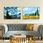 Картина на холсте Ван Гога, декоративная роспись с изображением звездного неба, Настенная картина для гостиной, Современный домашний декор
