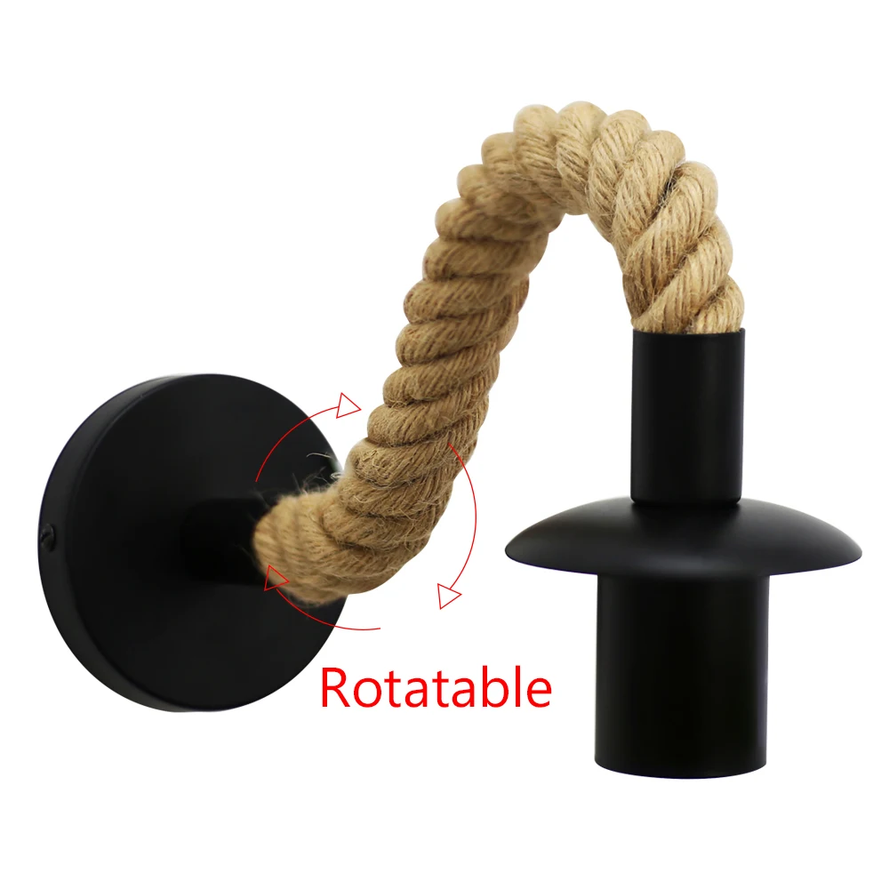 Американский пеньковый Канат настенный светильник винтажный Бра Настенные