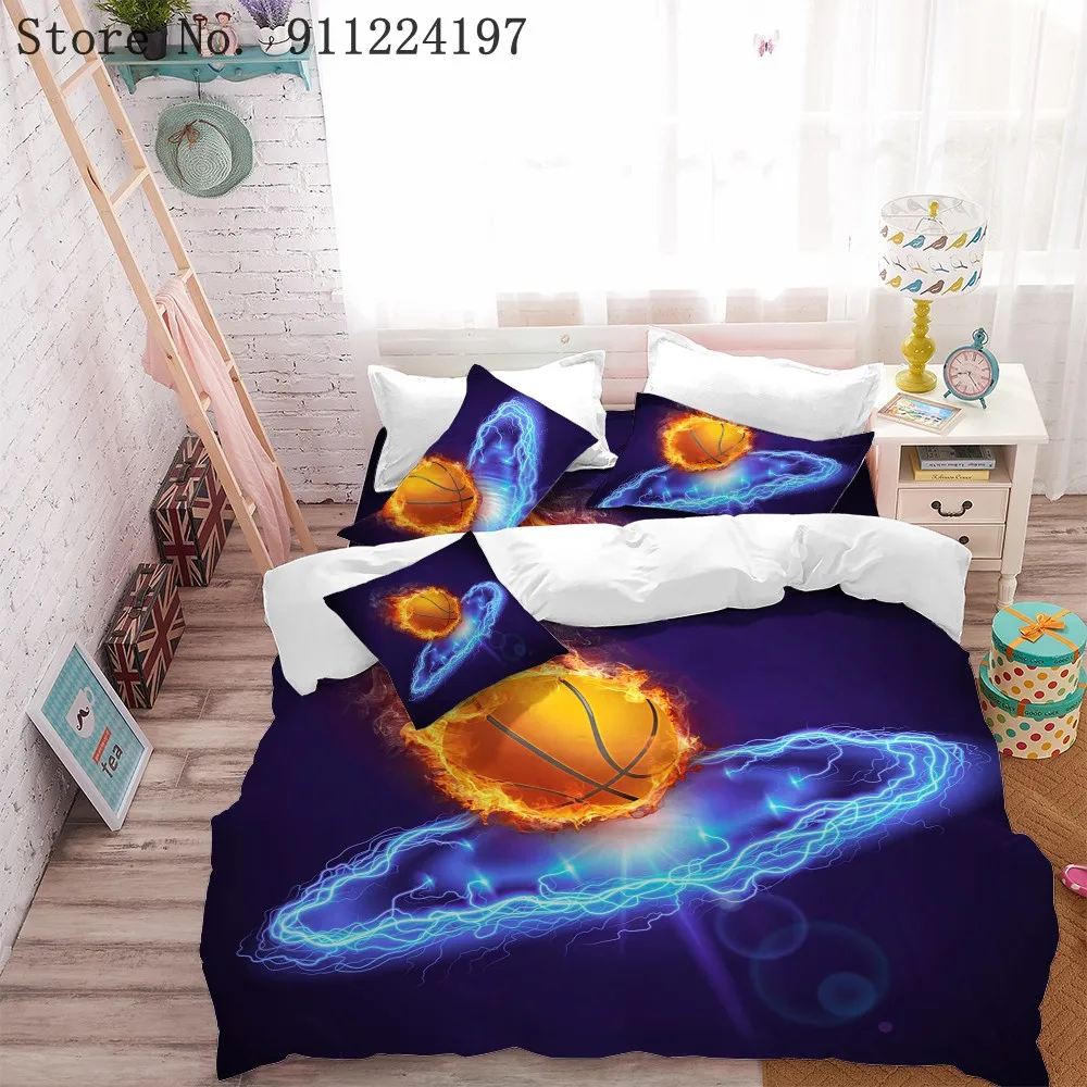 

3D Digital Printed Bedding Set Football Duvet Cover with Pillow Shame Bedroom Decor King Double Size For Kids Christmas Gifts