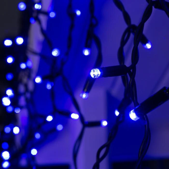 Гирлянда "Бахрома" 3 х 0.9 м IP44 прозрачная нить 232 LED свечение синее 220 В |