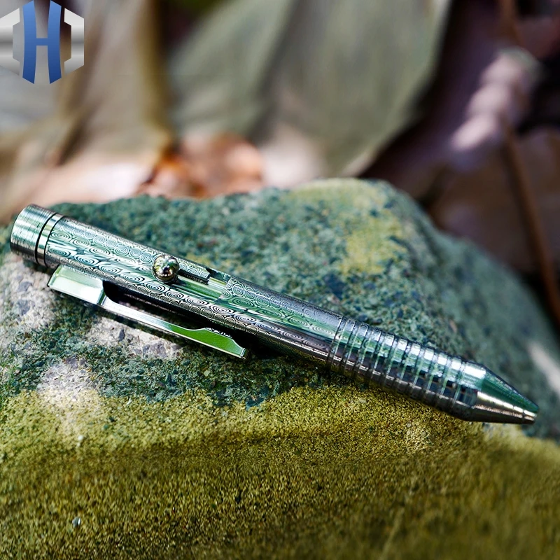 Портативная тактическая ручка для активного отдыха с изображением Дамасского