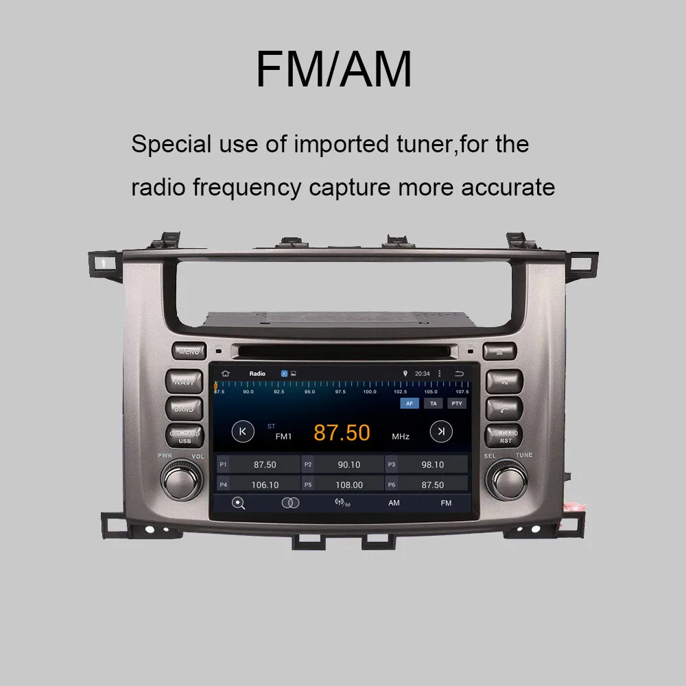 Автомагнитола для TOYOTA Land Cruiser 100/LC100/Lexus LX470 1998-2007 GPS-навигация Bluetooth Wi-Fi зеркальная