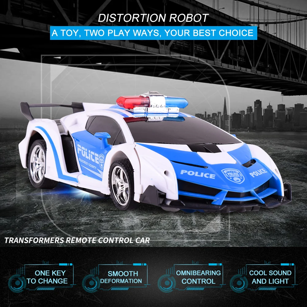Remote Control Deformation Vehicle RC Model Racing Car One Key to Change Transformer Lamborghini Bugatti Toys for Children Boys