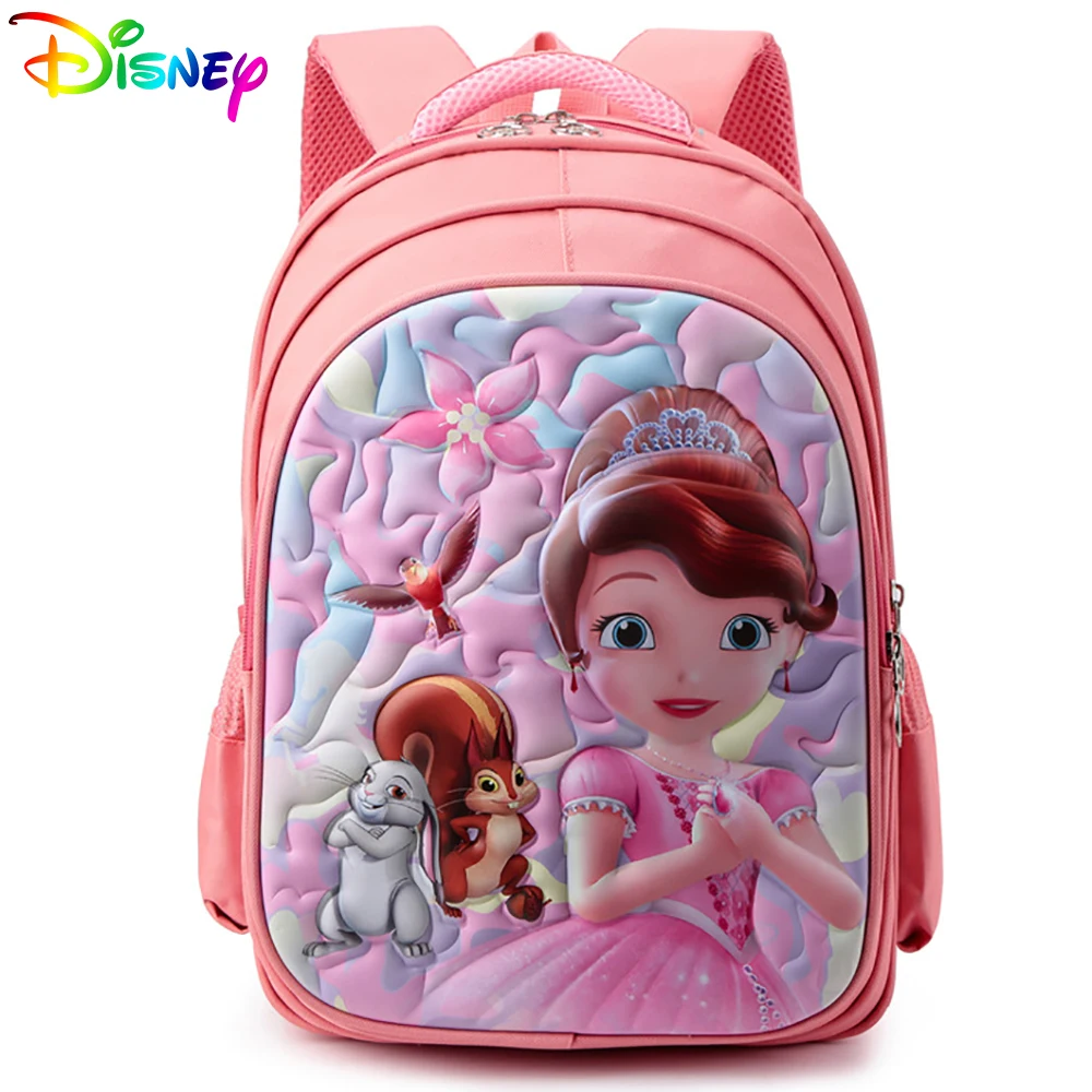Детский школьный портфель Disney для девочек, милый рюкзак с мультяшным рисунком принцессы Эльзы, для детей дошкольного возраста, Студенческа...