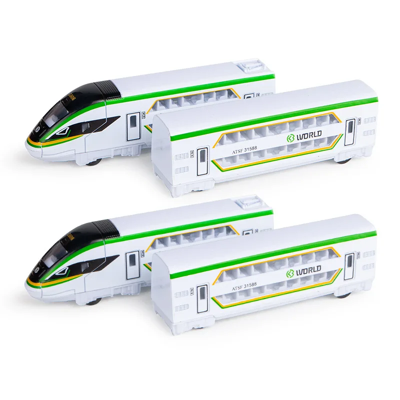 

50cm Simulation Alloy Toy Fuxing Train High-speed Rail Model Children Magnetic Attraction Pull Back Toy 4 Section Railways Model