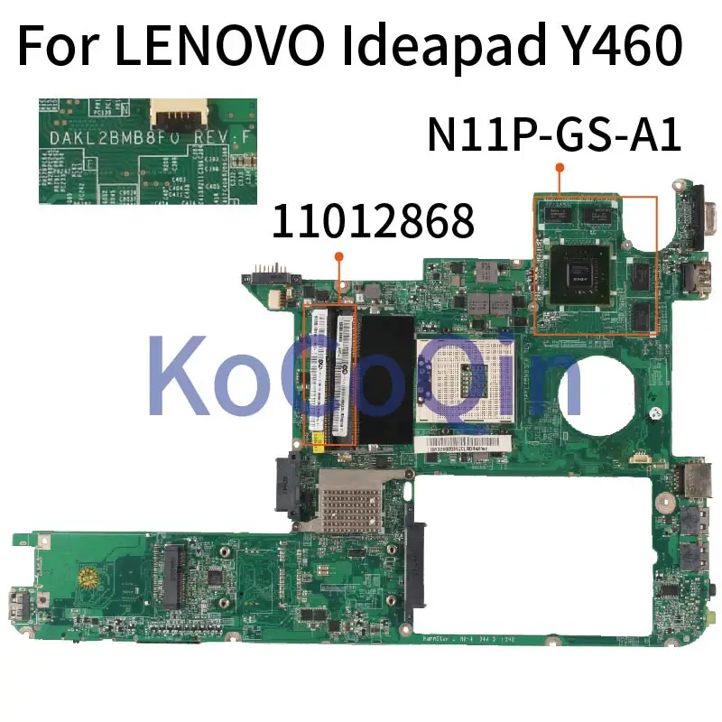 Материнская плата для ноутбука LENOVO Ideapad Y460 DAKL2BMB8F0 11012868 HM55 216-0772000 DDR3 | Компьютеры и