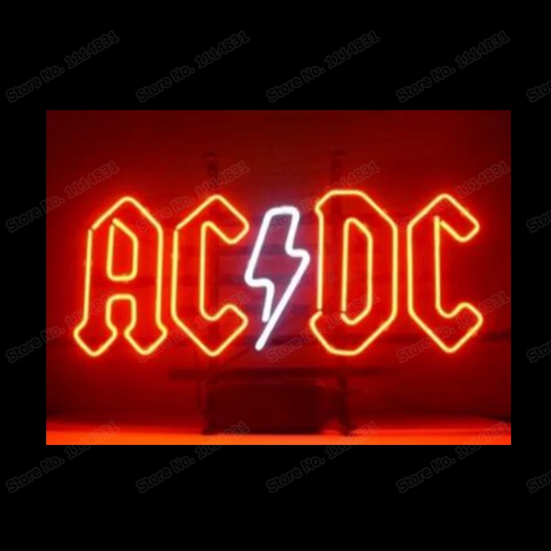 Фото AC DC австралийская жесткая рок музыка неоновая вывеска ручной работы Настоящая