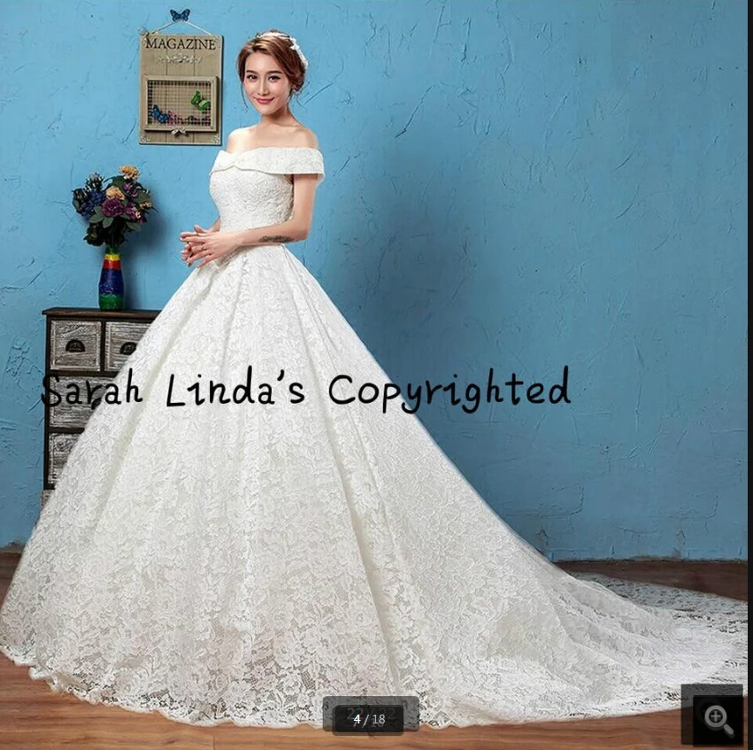 2020 Robe de Mariage белое кружевное бальное платье свадебное с открытыми плечами