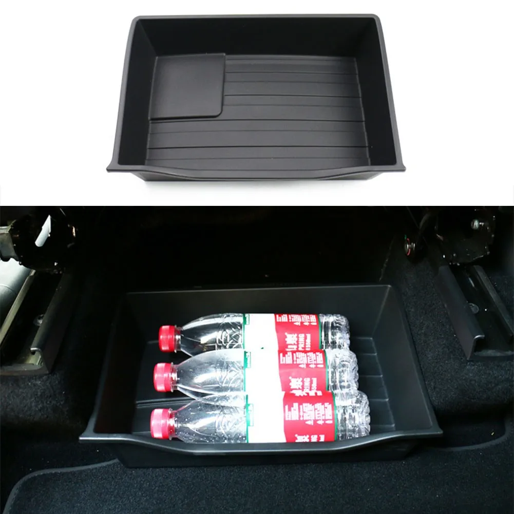 

Car Storage Boxes For Tesla Model Y 2021 ABS Tray Drawer Storage Box Under Seat Interior Organizer Interior Accessories