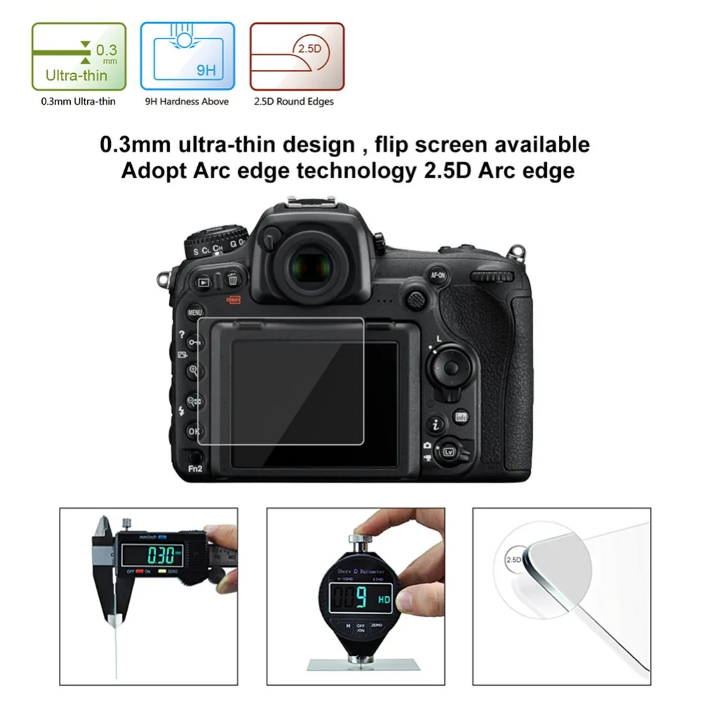2 упаковки 9H закаленное стекло для защиты экрана Nikon D3400 D3300 D7500 D7200 D7100 D5600 D3500 D3200 D5500