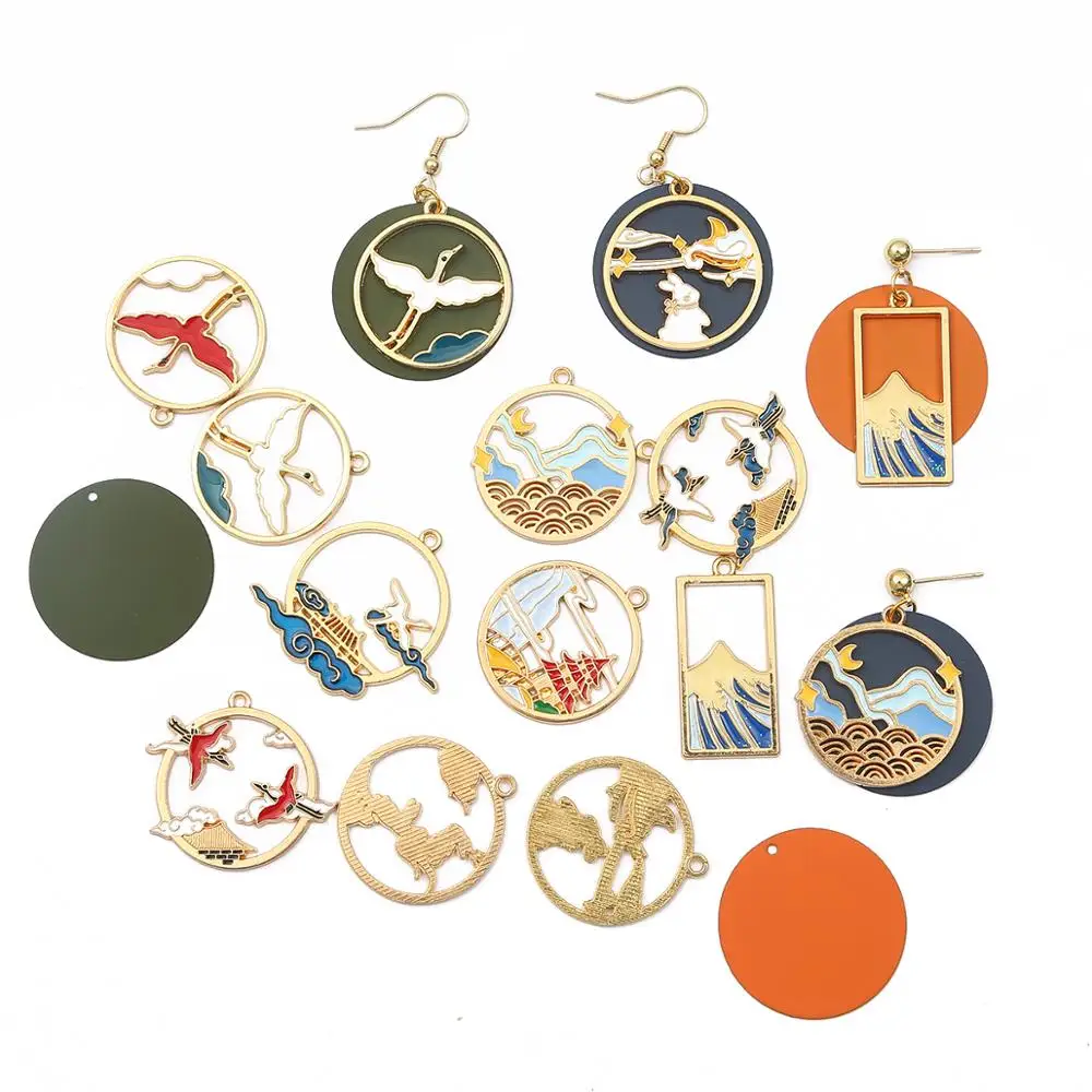 Новое поступление 2 шт Необычные эмалированные подвески из сплава металла