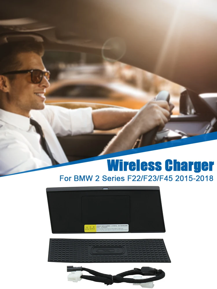 

1PCS Fast Charging Module Qi Wireless Charger On Board Phone Charging Pad For 2 Series F22/F23/F45 2015-2018 Car Accessories