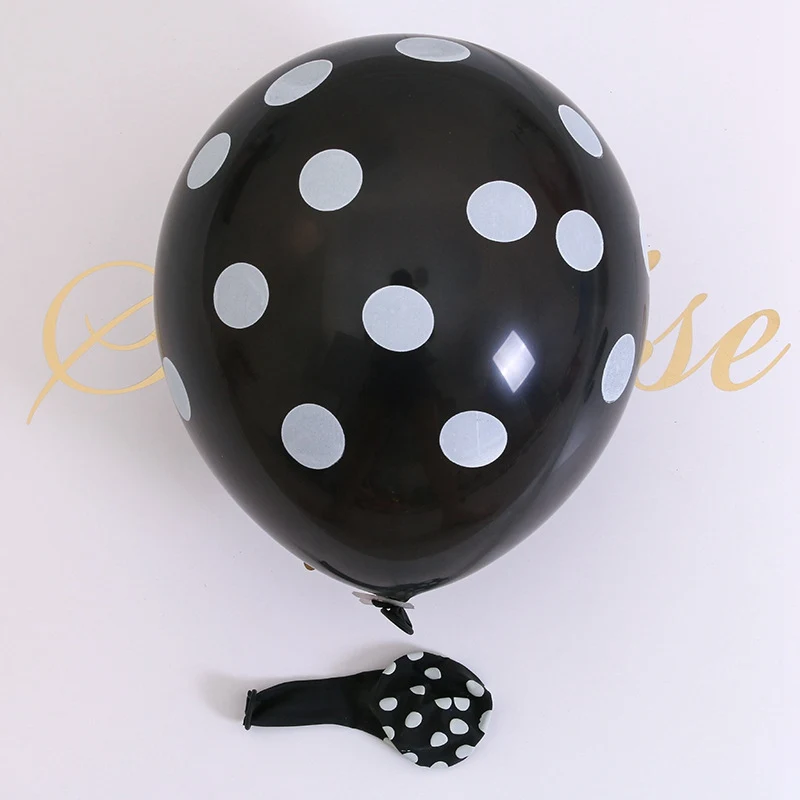black dot 10pcs Детские Мультяшные вечерние шары на день рождения с изображением милой пчелки, латексные шары, флаги, игрушки на день рождения детей - Цвет: black dot 10pcs