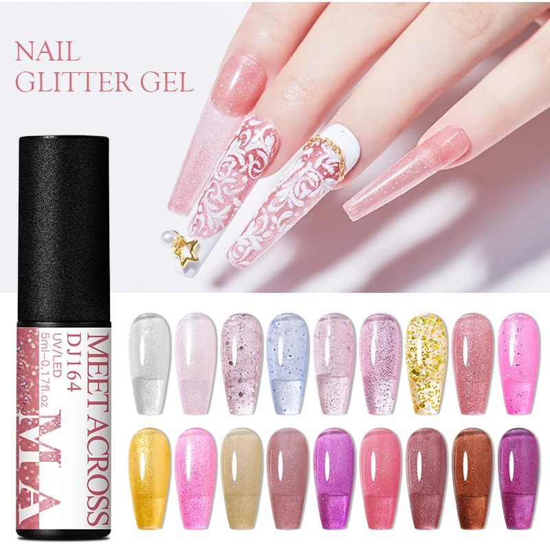 

MEET ACROSS 99 Colors Nail Gel Polish Off LED LED Gel Semi Permanant 5ML Gel Nail Art Hybrid Varnishes All For Manicure lacquer