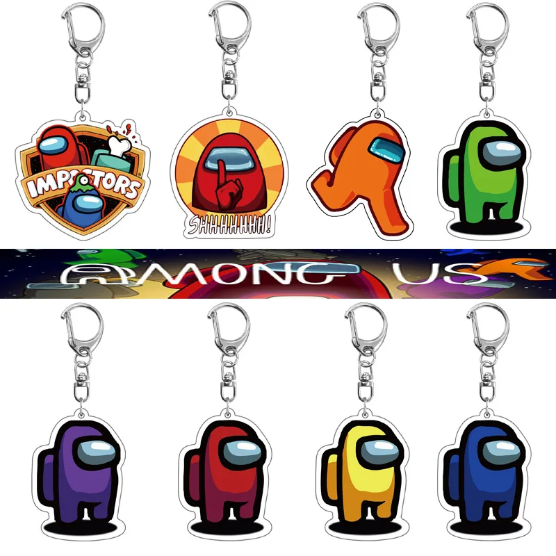 

Hot Games AmongSpaceman The Murder Game Keychain Acrylic Colourful Christmas Gift Keychains for Car Keys Decoration Accessories