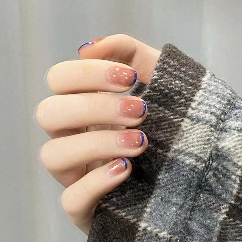 

Короткие модные наклейки для ногтей 24 шт./коркор. цветов, накладные ногти, носимые и съемные искусственные гвозди