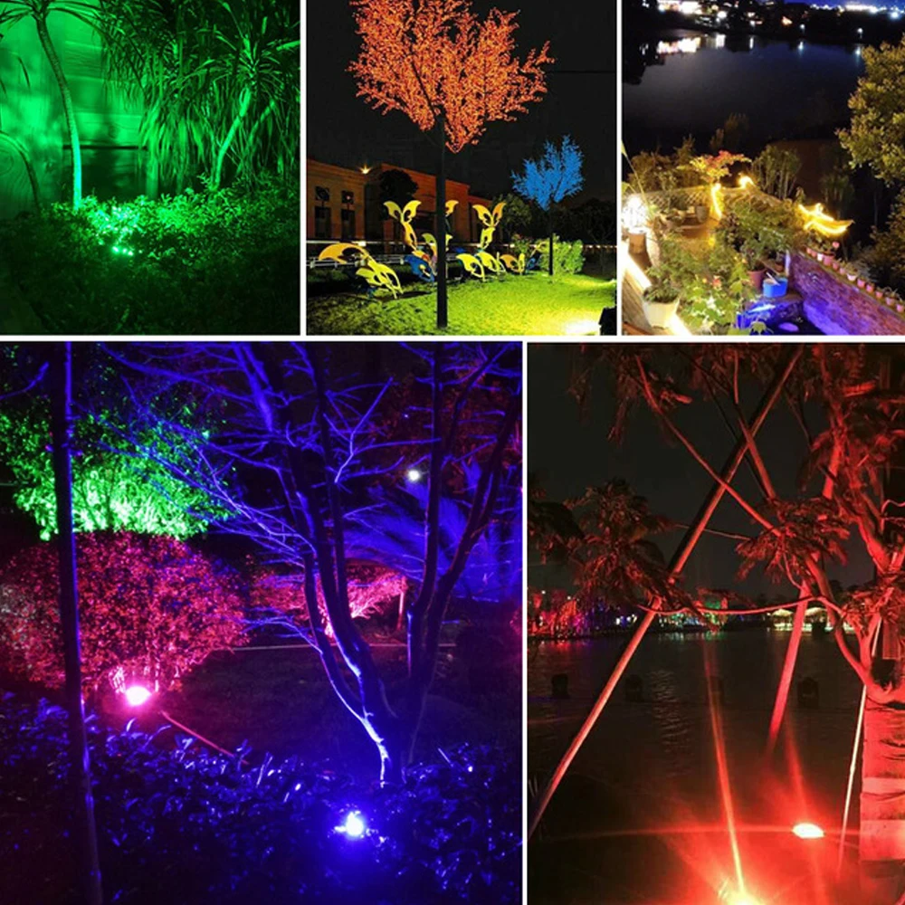 

RGB Led Flood Light 6W 12W 20W 30W 50W 100W Reflector Outdoor Led Spotlight AC85-265V Waterproof Landscape Garden Street lamp