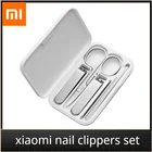 В наличии Xiaomi Mijia из нержавеющей стали, стальные нержавеющие ногтевые кусачки комплект триммер Педикюр Уход кусачки ушной пилочка для ногтей профессиональный инструмент для красоты