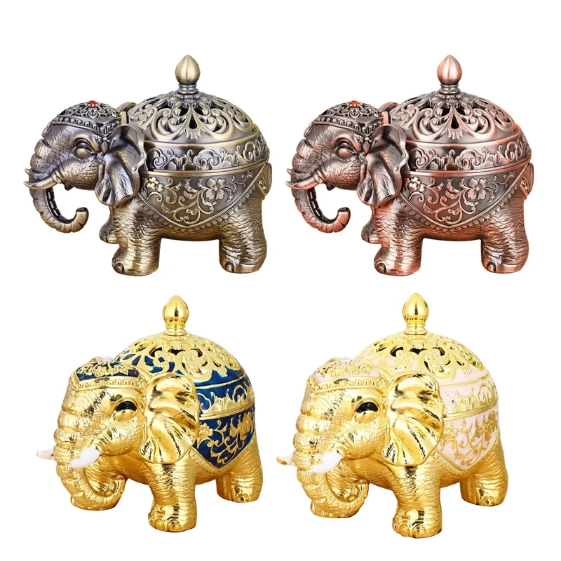 

Elephant Incense Burner Catcher with Lid for Indoor Home Office Decoration 72XF