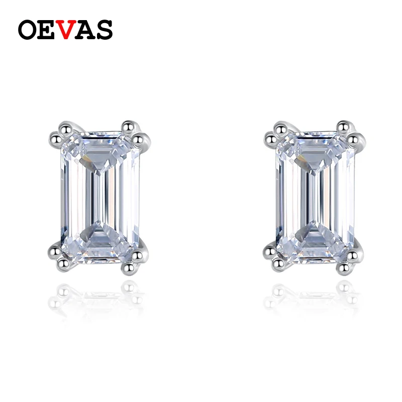 Женские серьги гвоздики из серебра 100% пробы с изумрудом|Серьги-гвоздики| |