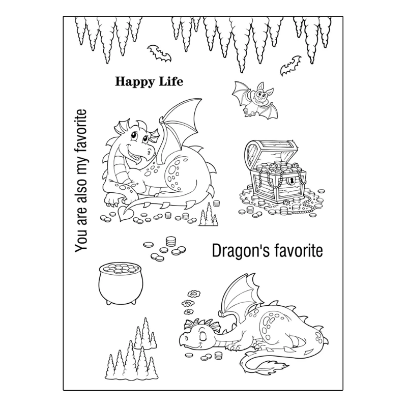 

Dinosaur Silicone Clear Seal Stamp DIY Scrapbooking Embossing Photo Album Decor