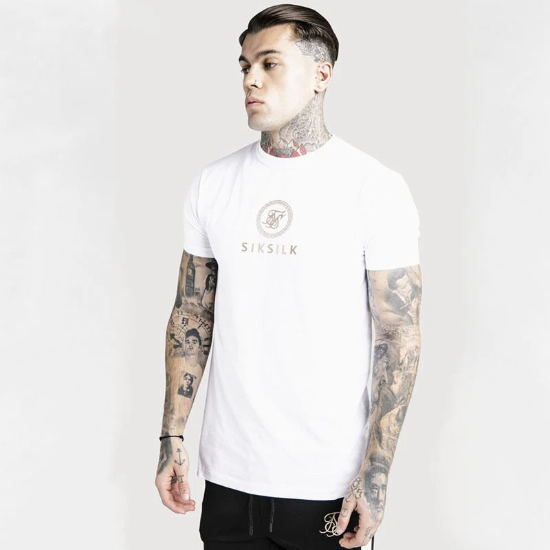 

2021 Sik Silk T Shirts Men Siksilk Short Sleeve T Shirt Men Autumn Sweatshirts Hip Hop Streetwear Tshirt Silk Silk Sweatshirt