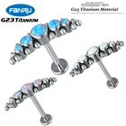 Серьги-гвоздики G23 из титанового опала, ювелирное украшение для пирсинга завитка ушной раковины с внутренней нитью, 16 г