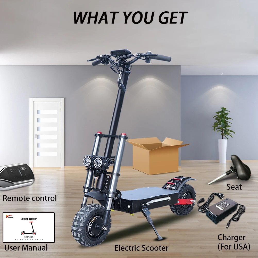 

Max Speed 80km/h Electric Scooters Adults 75km Electric Kick Scooter Widewheel trotinette electrique adulte Battery EU US Stock