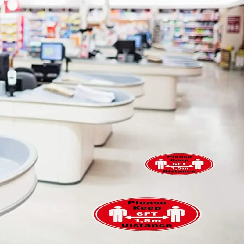 

Anti-Slip Social Distance Keeping Floor Sticker Safety Floor Sign Marker Paster