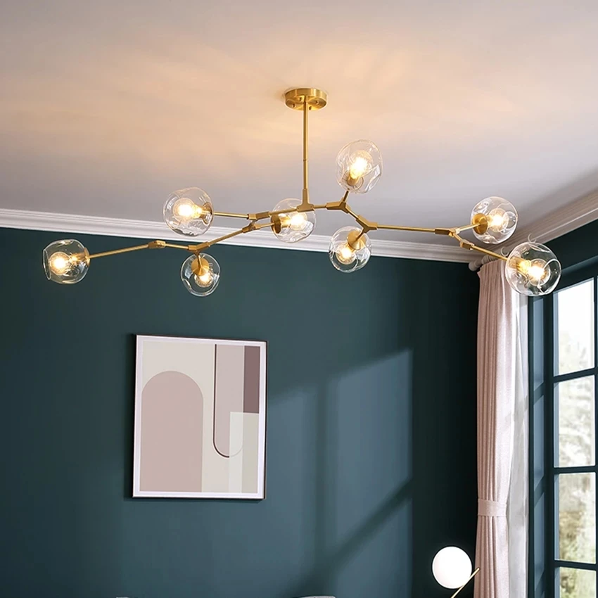 Скандинавская зеркальная люстра E27 подвесной светильник в стиле лофт для