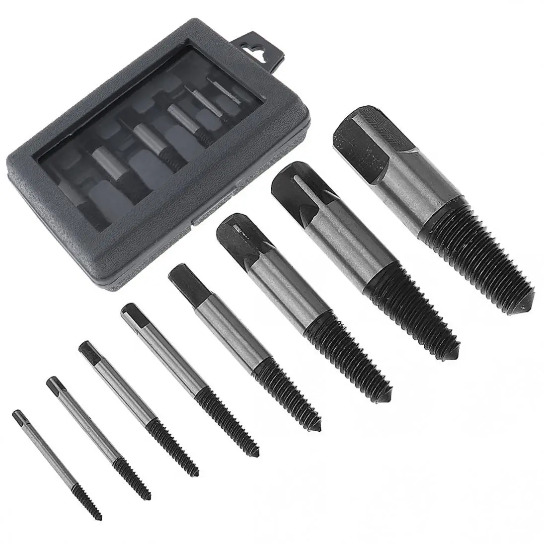 

8pcs Screw Extractor Easy Out Set Drill Bits Guide Broken Damaged Bolt Remover Carbon Steel for Removing Tools