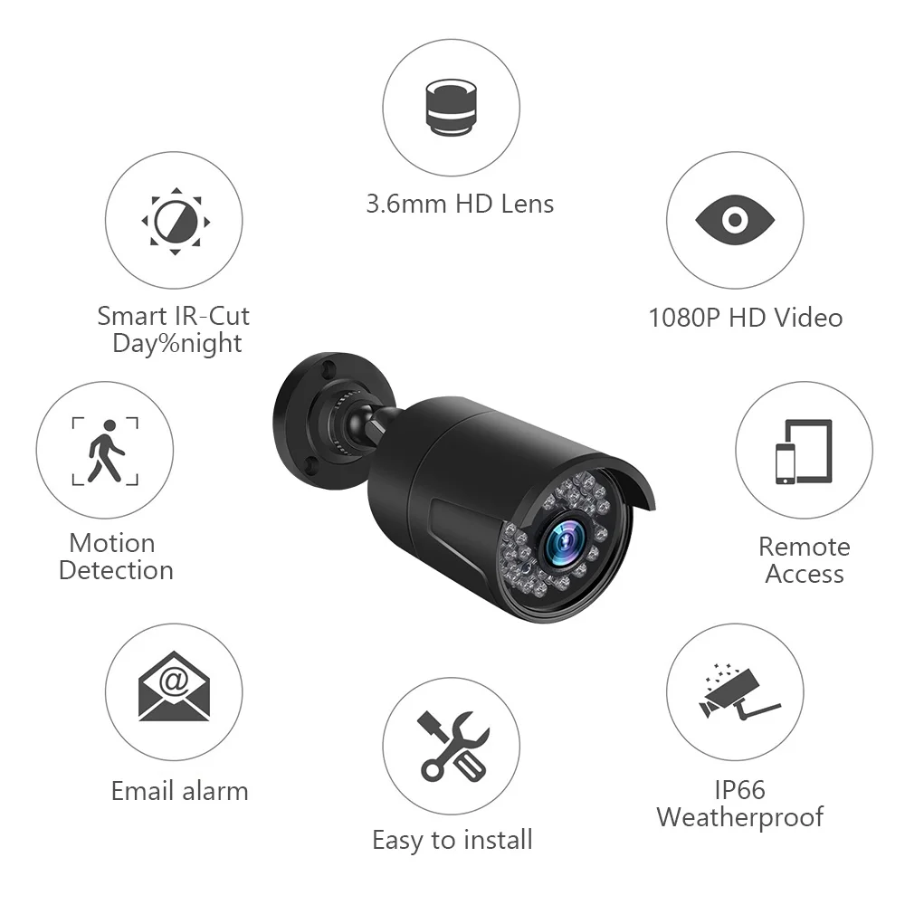 2.0MP аналоговые Камера 1080P безопасности наблюдения Системы встроенный 36 шт. IR-CUT