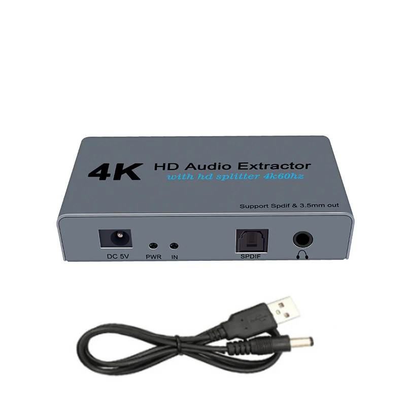 Аудио экстрактор 4K 60 Гц HDMI в оптический Spdif Toslink 3 5 мм стерео аудио конвертер